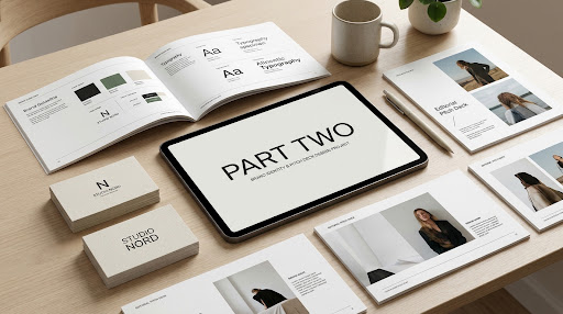 Part Two brand and editorial deck mockup