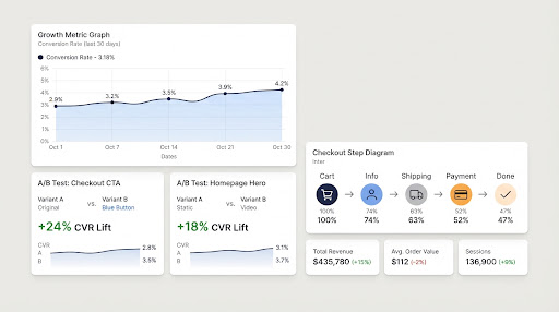 Shopify Plus Store D2C Growth & Optimization dashboard