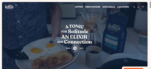 Wells Coffee Co. digital storefront